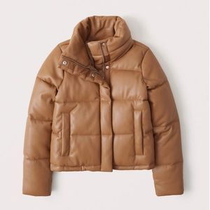 Abercrombie Vegan Leather Puffer Jacket